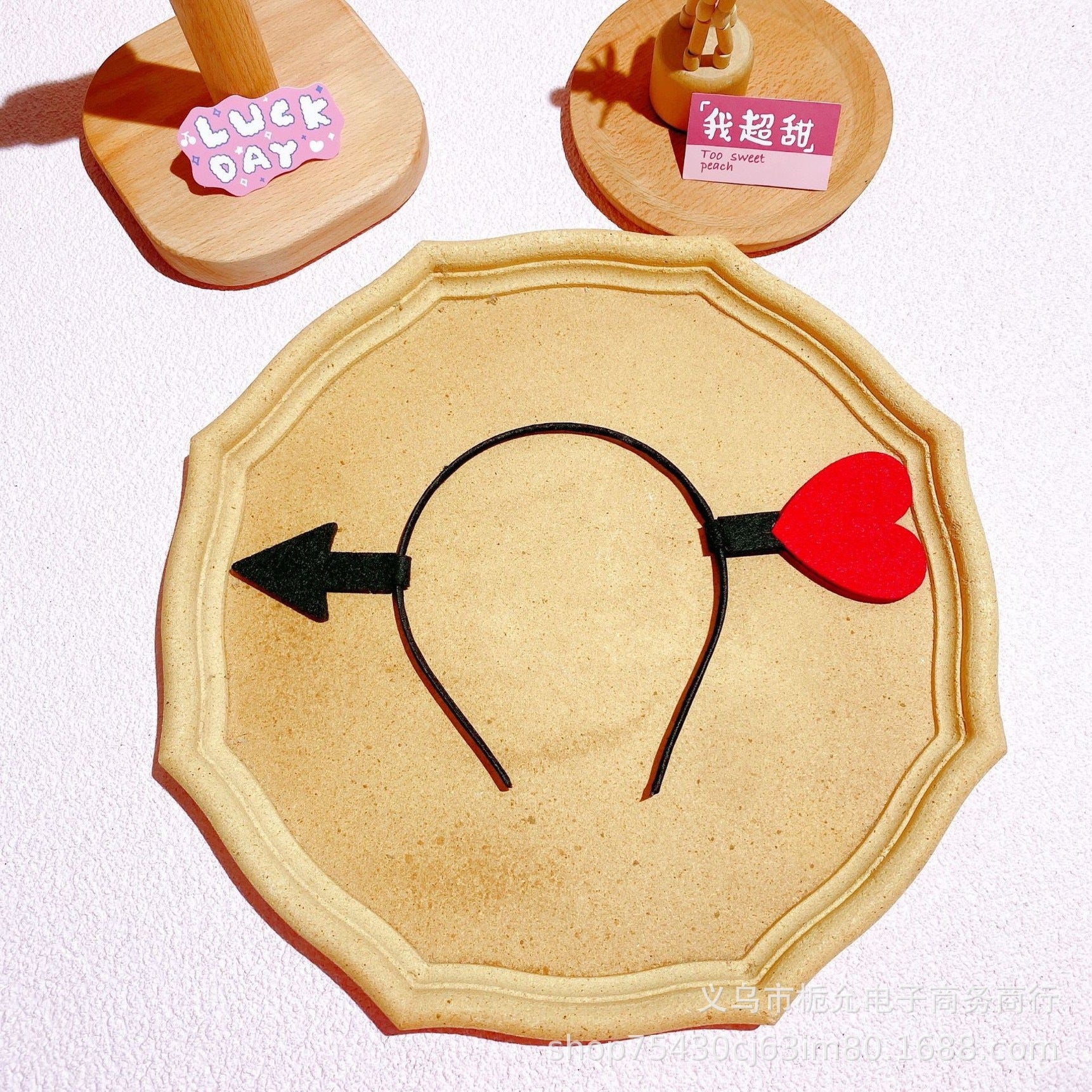 Wholesale Valentine's Day Love Fabric Hair Hoops