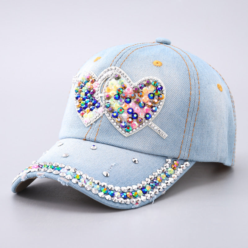 Wholesale Color Diamond Love Love Butterfly Curved Cornice Cap