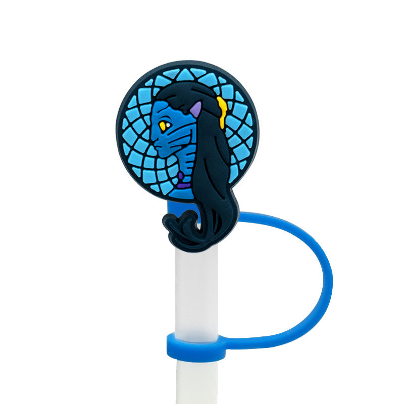 Wholesale 10PCS Cow Silicone Cartoon Tube Straw Hat