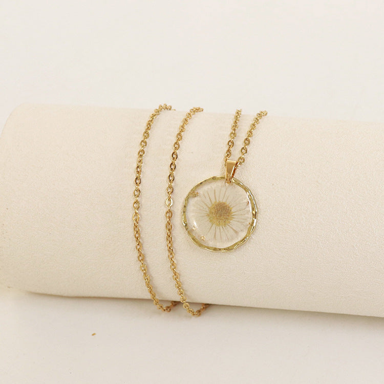 Wholesale 6pcs Irregular Round Flower Vintage Necklace