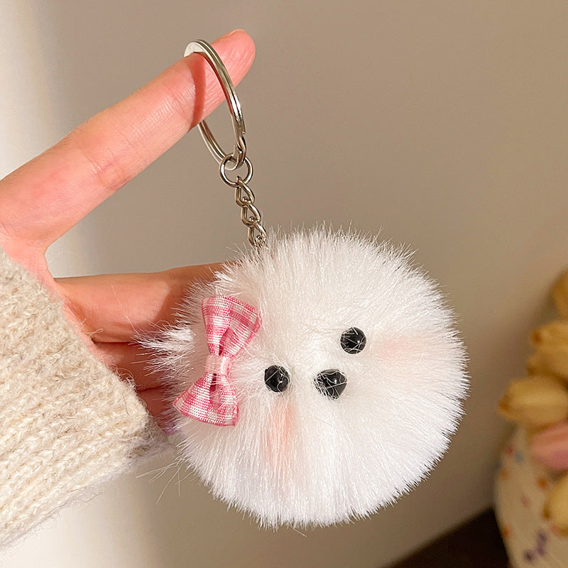 Wholesale Cartoon plush ball pendant Pom Pom keychain