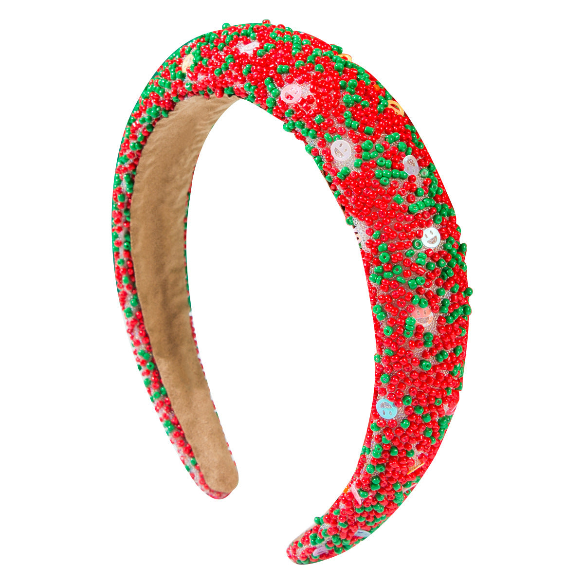 Wholesale The Hot-selling Christmas Inlaid with Red and Green Rice Beads Creative Headband