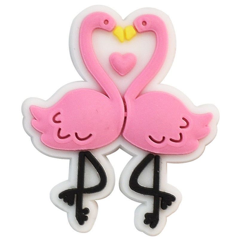 Wholesale random 100pcs Valentine' s Day  Removable Pvc Soft Glue Croc Shoes Charms