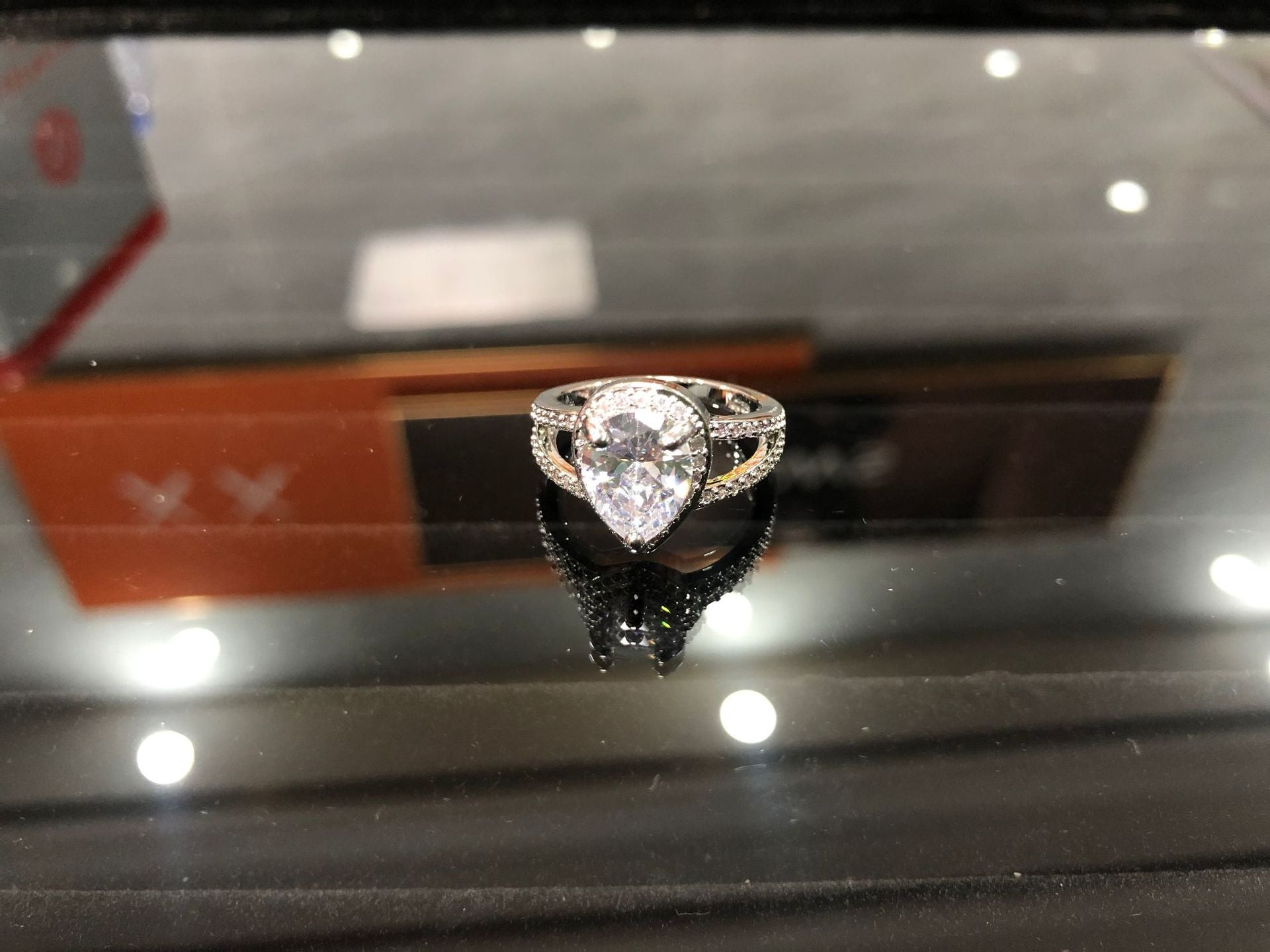 Wholesale Copper Droplet Shaped Diamond Rings