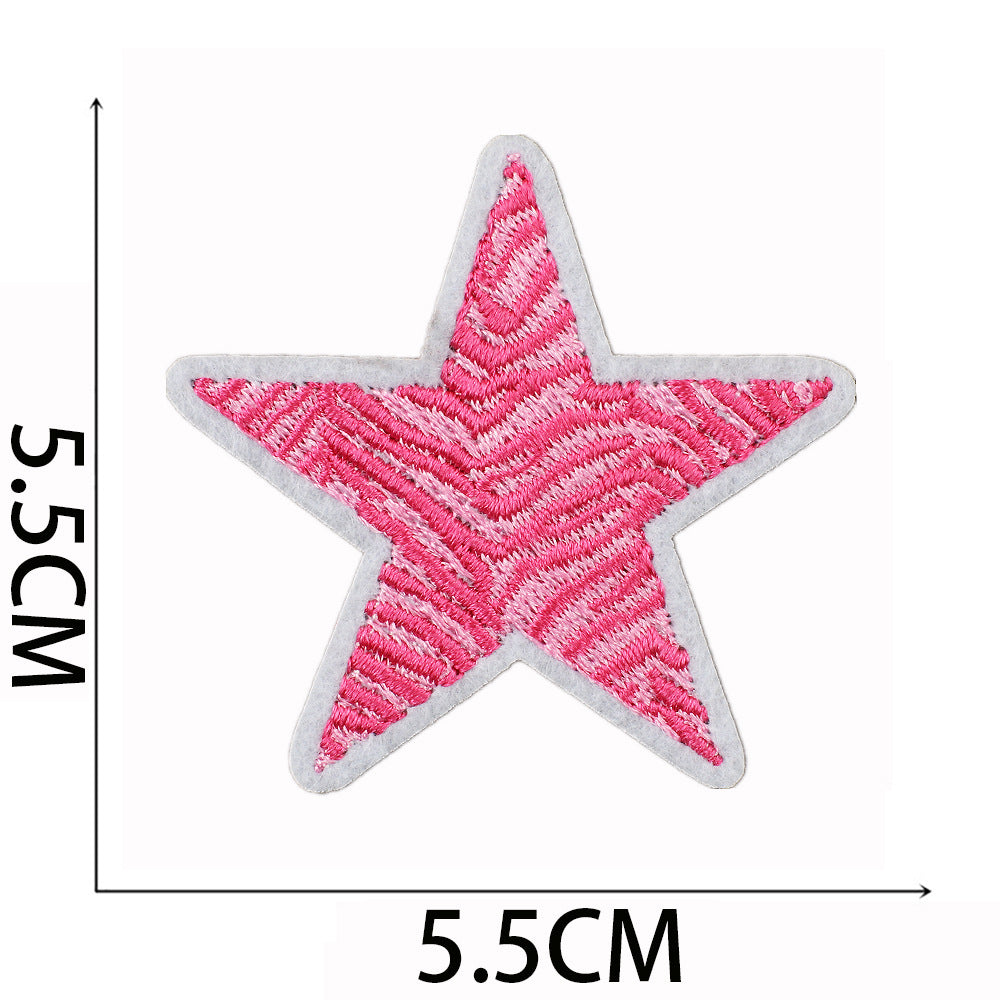 Wholesale Valentine's Day Pink Cheetah Rainbow Smile Embroidery DIY Patches