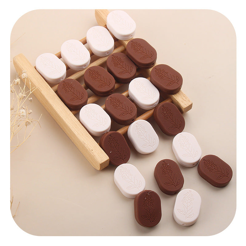 Wholesale Creative Rounded Corners -shaped Printed Silicone Pearl