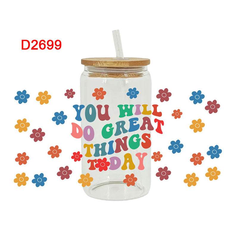 Wholesale Colorful Flower Series 16oz Cup UV DTF Wraps