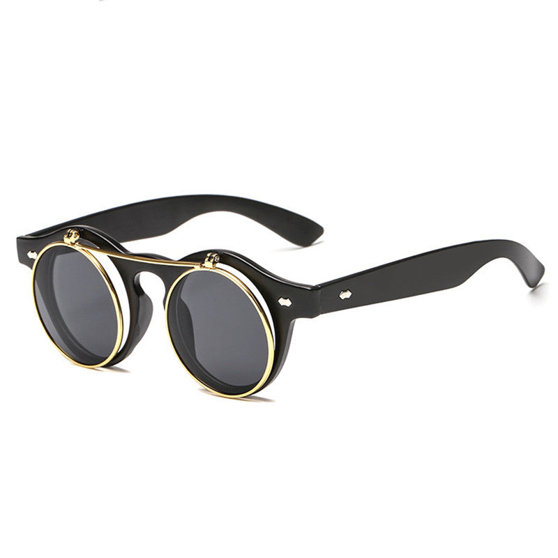 Wholesale Double Flip Round Retro Sunglasses