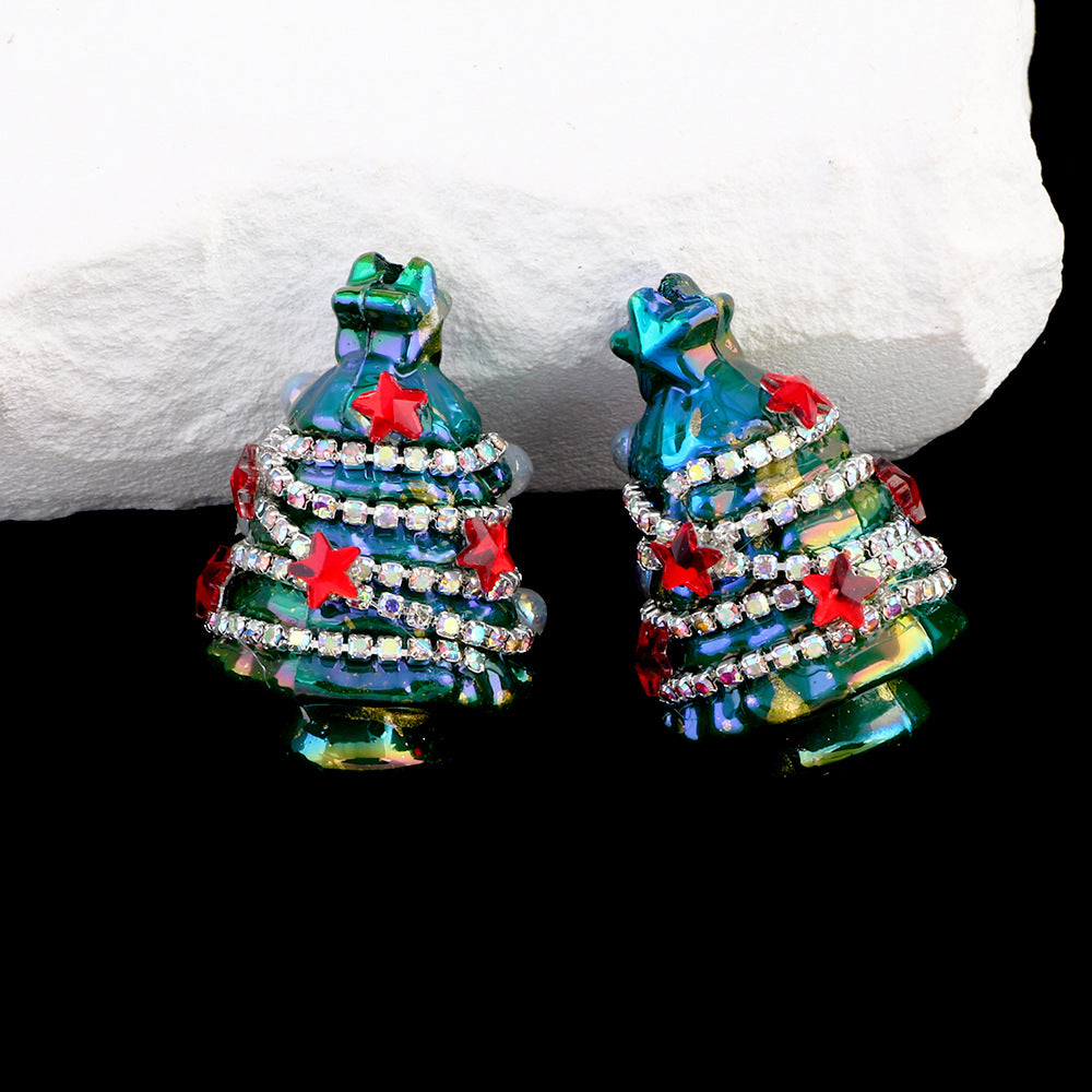 Wholesale Santa Christmas Tree Straight Hole Beads