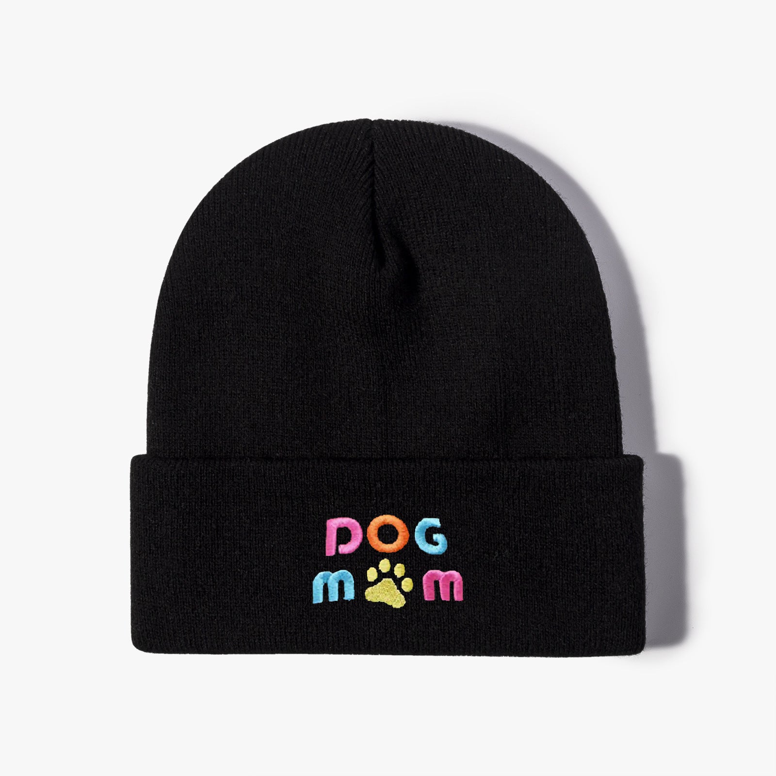 Wholesale Embroidery DOG MOM Knitted Hat Beanie