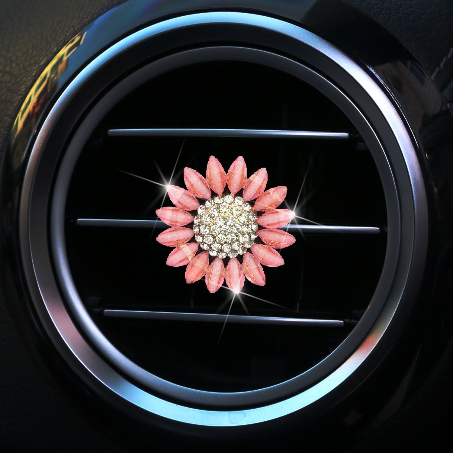 Wholesale Rhinestone Sunflower Car Air Vent Perfume Aromatherapy Clip Sunflower Car Air Conditioning Decoration Supplies