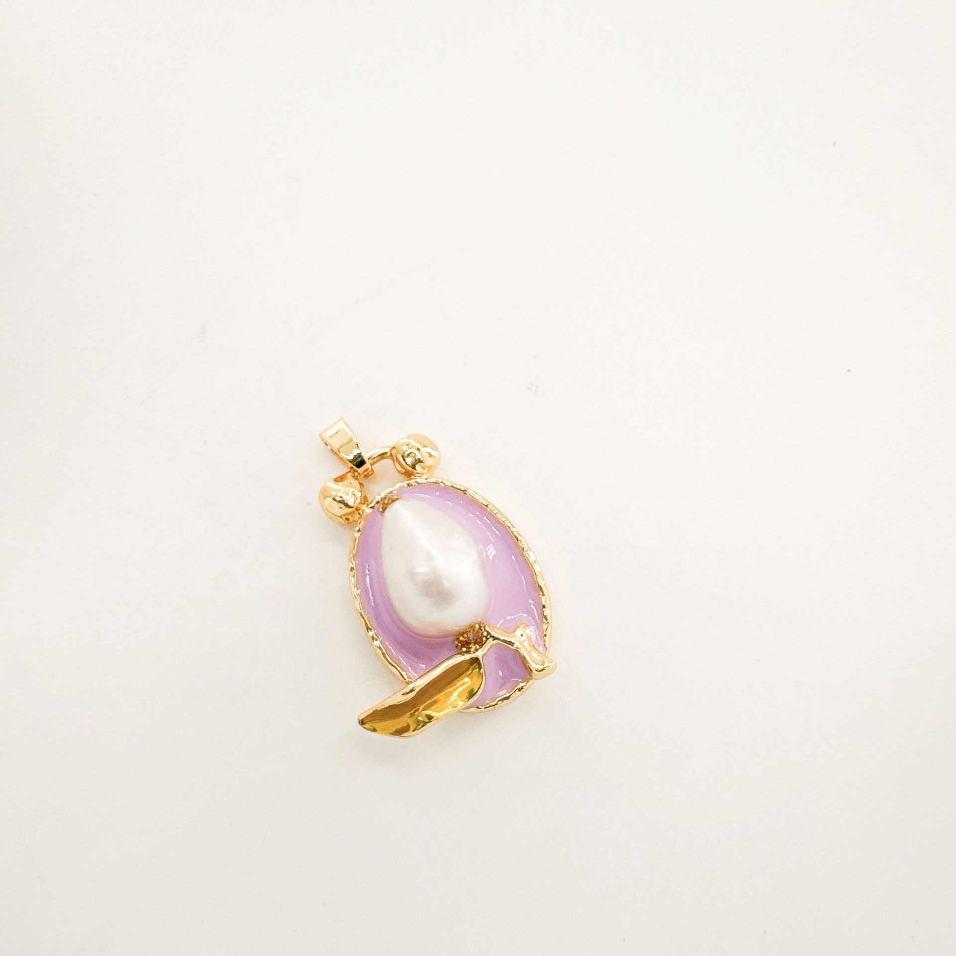 Wholesale 18K Hand painted Oil Painting Series Ancient Technique Enamel Inlaid Natural Pearl Pendant