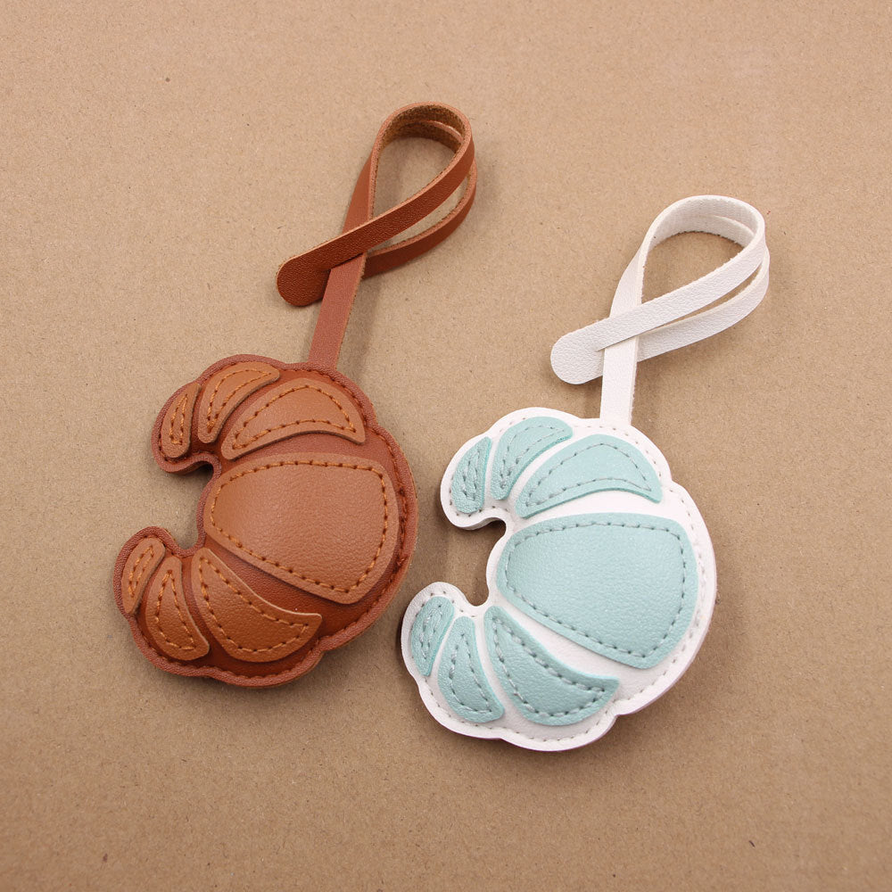 Wholesale Artificial Leather Croissant Design Cute Animal Bag Charm Pendant Handbag Decoration Party Gift Boutique Resale