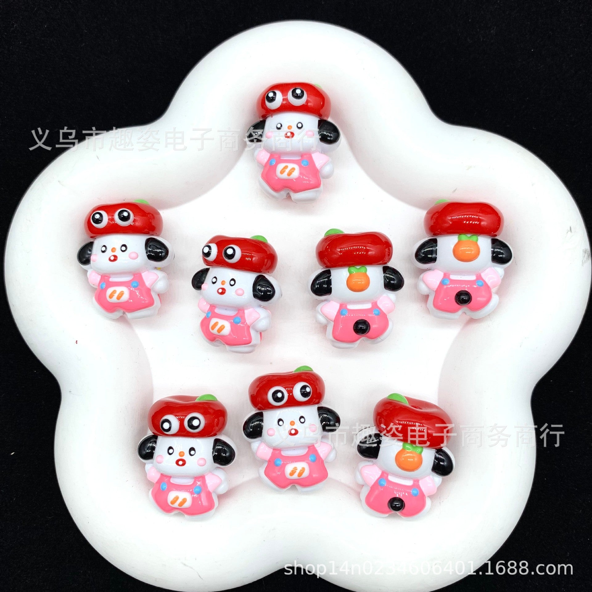 Wholesale 10pcs Cute cartoon dog Acrylic Beads