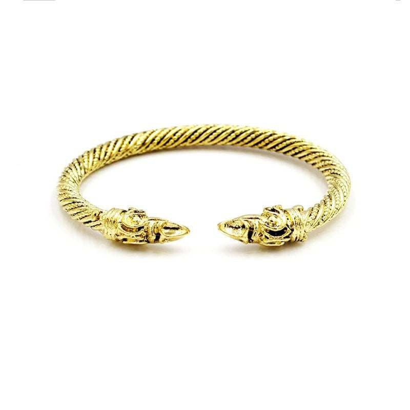 Wholesale Retro Men's Wolf Head Opening Bracelet