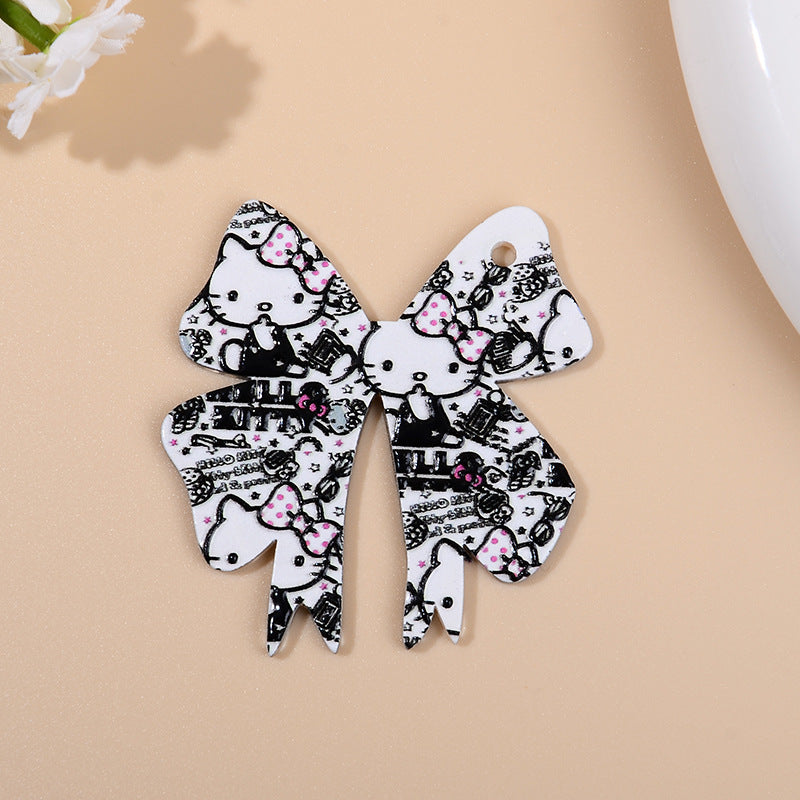 Wholesale 10pcs/ pack butterfly print hanging pendant diy keychain pendant
