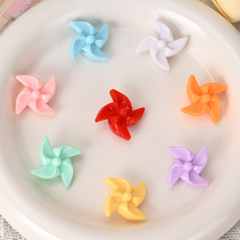 Wholesale  10pcs/pack Colorful small windmill loose beads with holes and special shaped beads