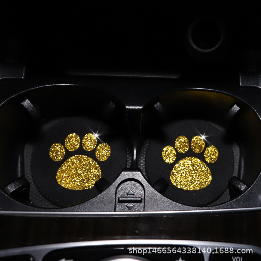 Wholesale Hot Stamping Dog Paw Print Foaming Material Car Tea Coaster Anti-slip Mat