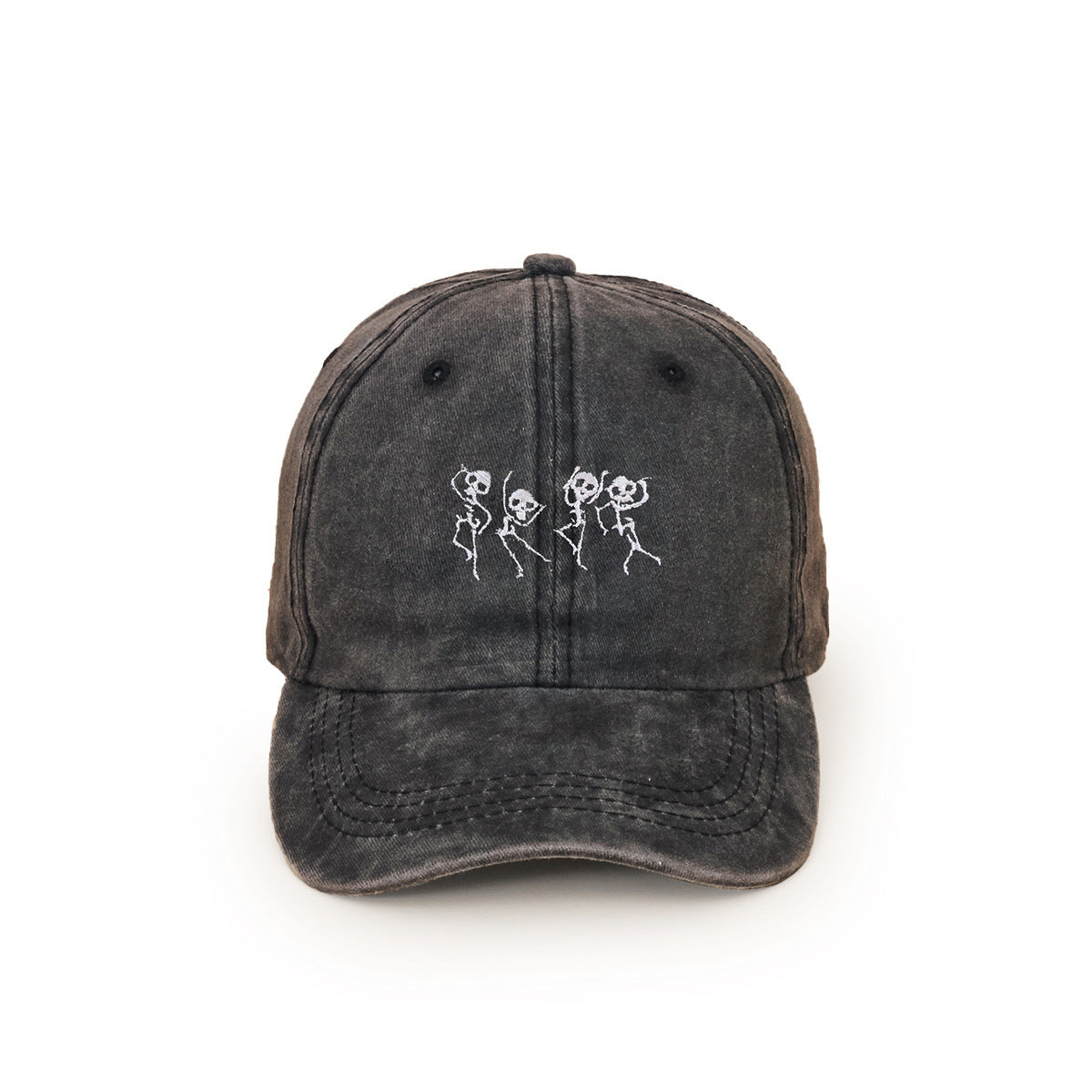 Wholesale Black Skull Washed Baseball Cap
