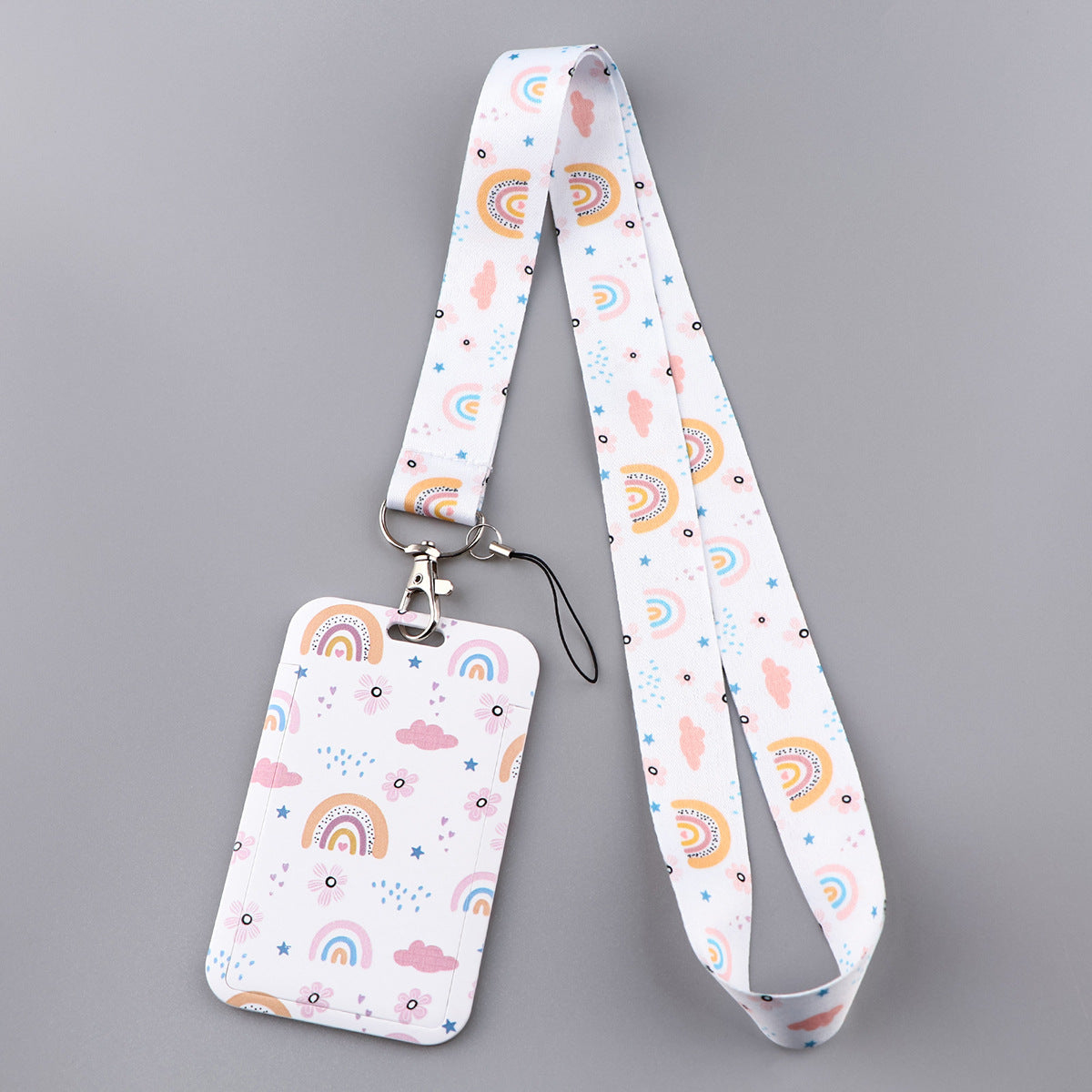 Wholesale Rainbow Card Holder Ribbon Polyester Cell Phone Lanyard Keychain