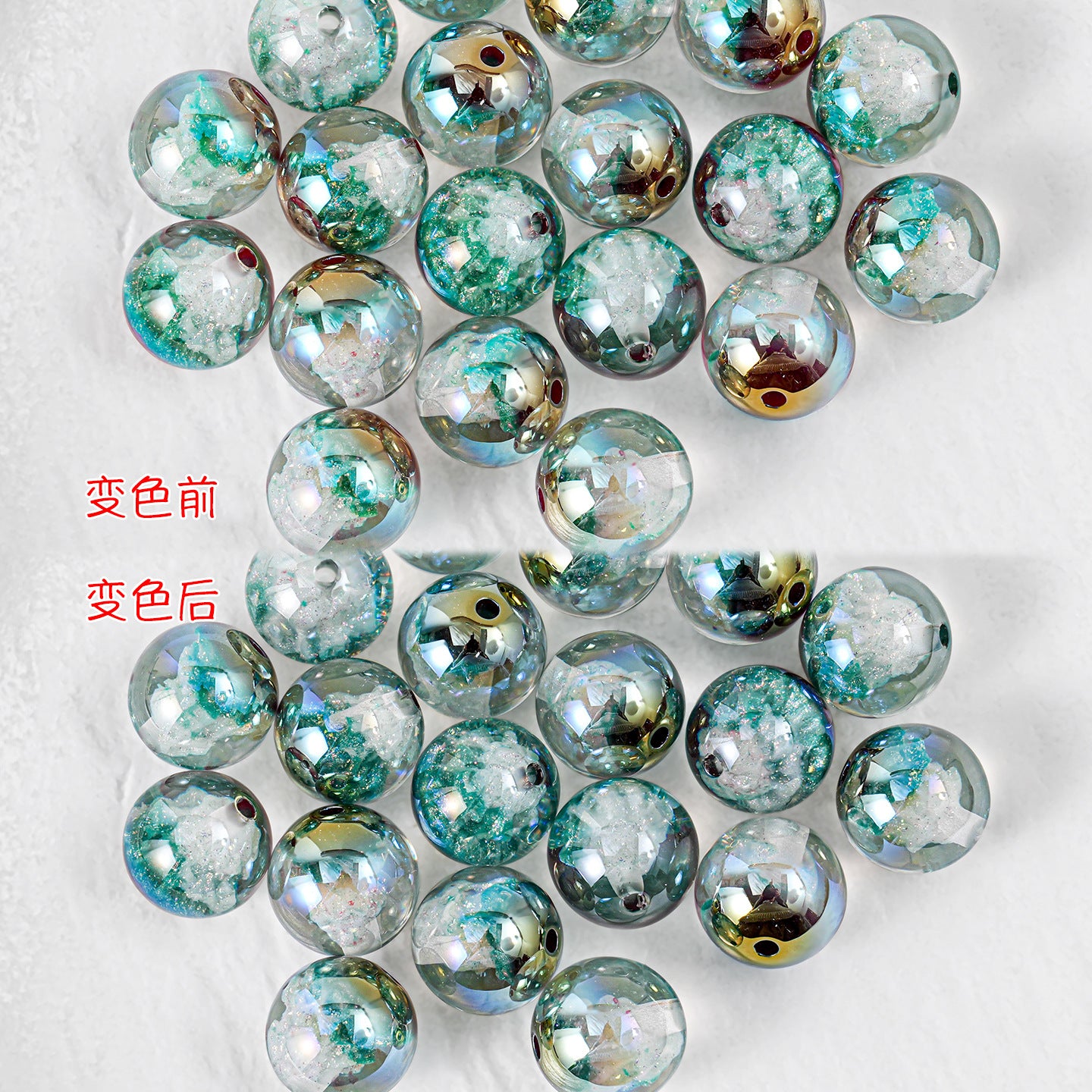 Wholesale 10pcs Luminous Color-changing 16MM Star-studded Christmas Tree Acrylic Beads