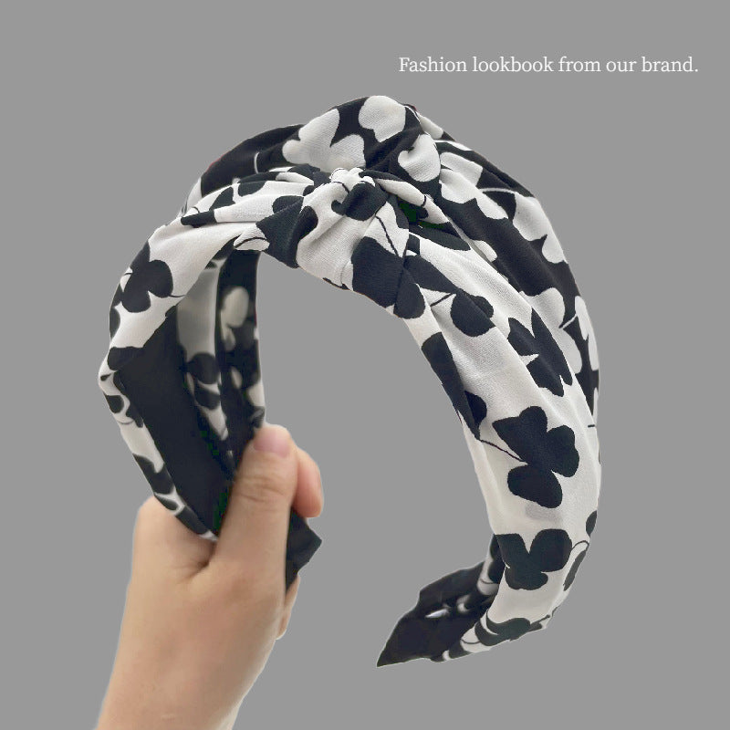 Wholesale Vintage Fabric Wide Edge Knot Hair Hoops