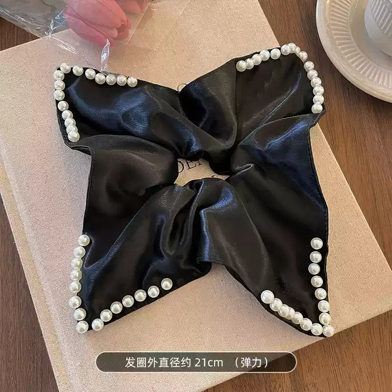 Wholesale Fabric Square  With Openwork Lace Hair  Scrunchie