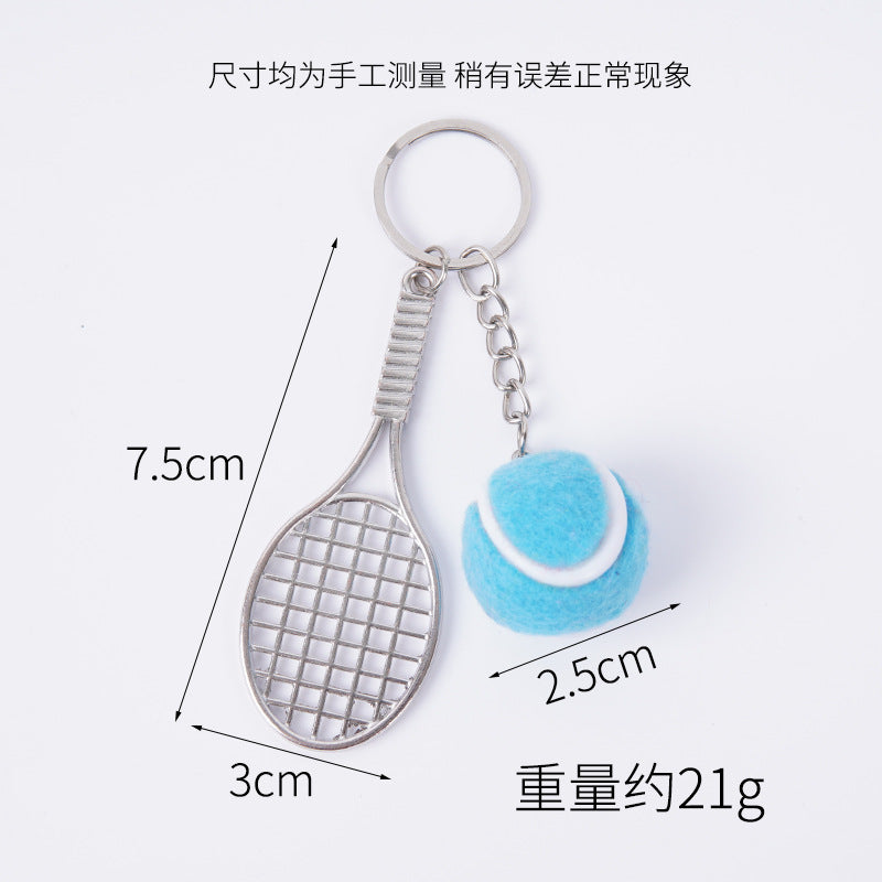 Wholesale 5pcs Mini tennis racket keychain