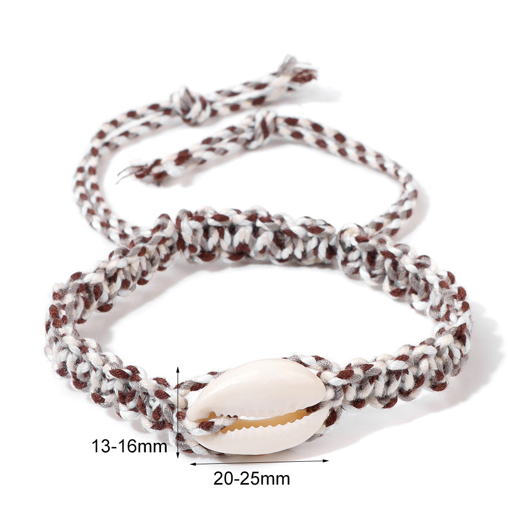 Brazalete trenzado de alambre de concha de concha al por mayor