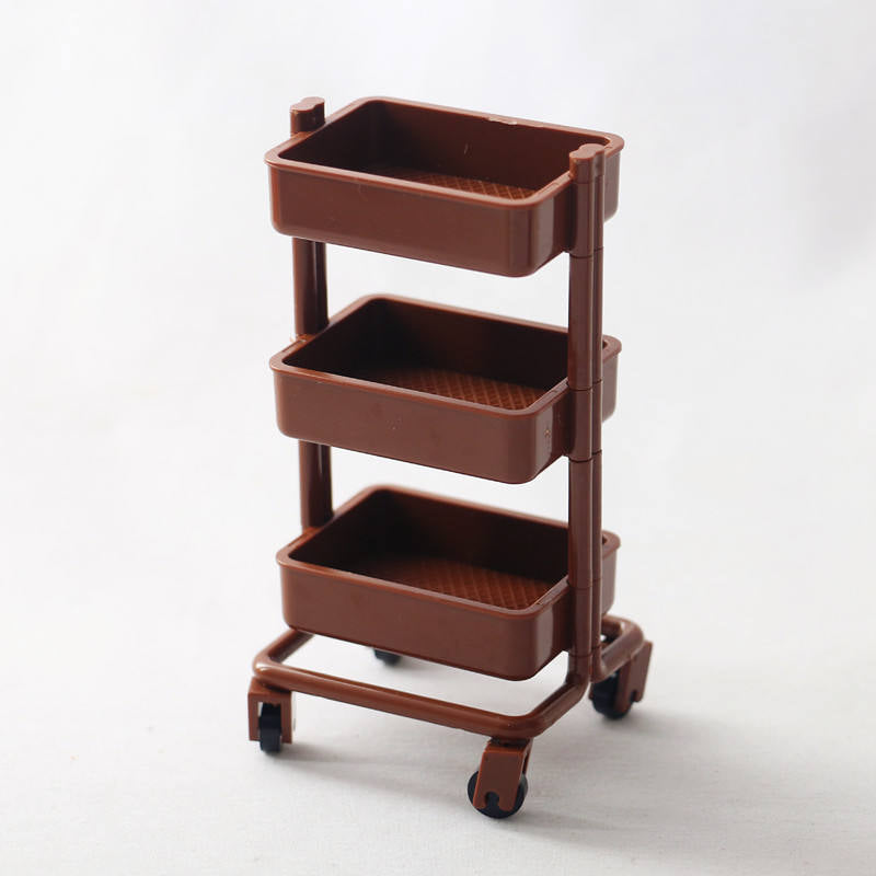 Wholesale Miniature mobile handcart storage rack Doll Accessories