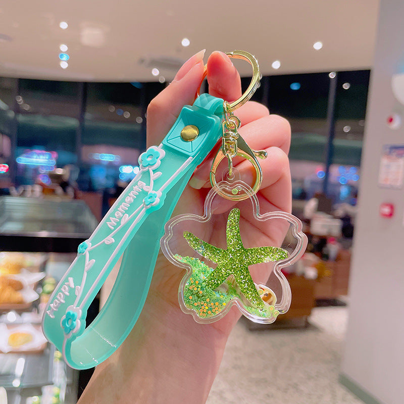 Wholesale Acrylic Floating Quicksand Bottle Keychain