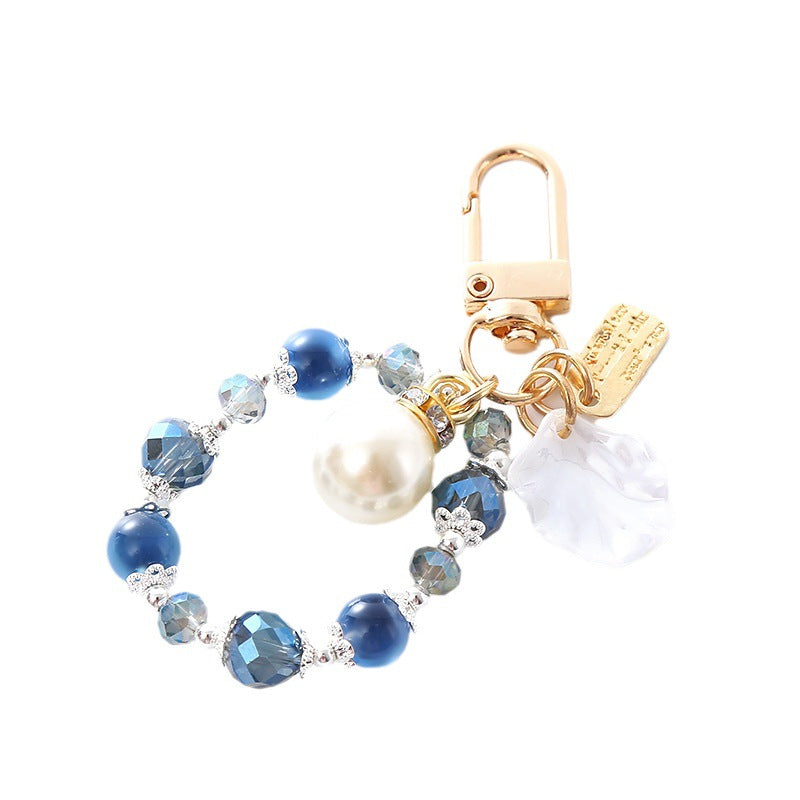 Wholesale Irregular Crystal Pearl Keychain