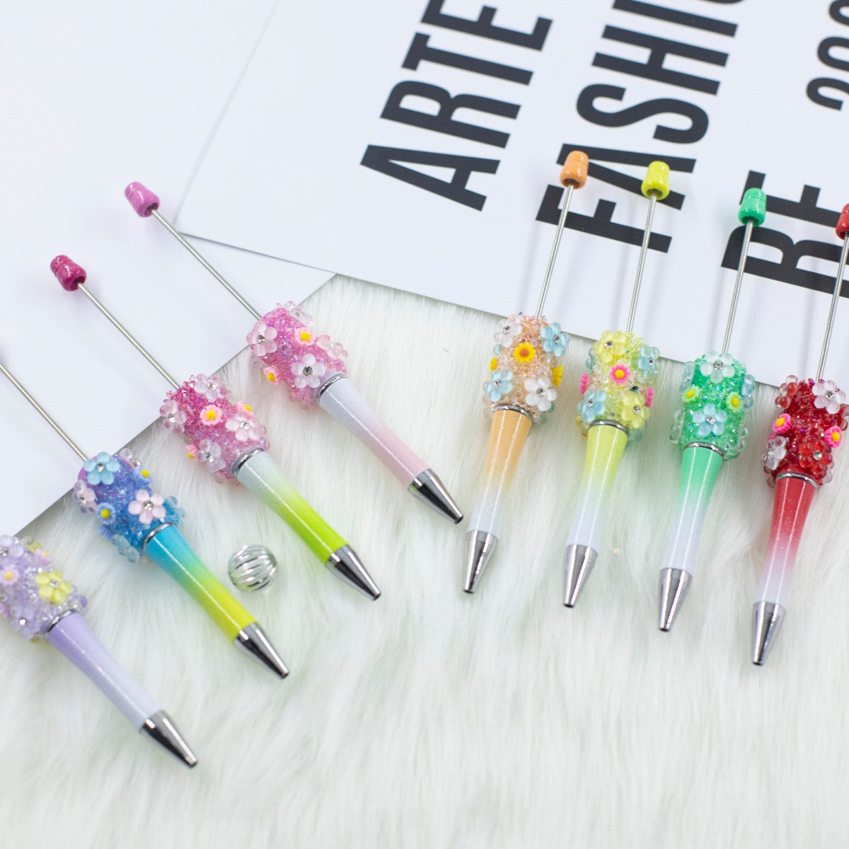 Wholesale 10pcs Dreamy Flower Starry Sky Sugar  beadable pens