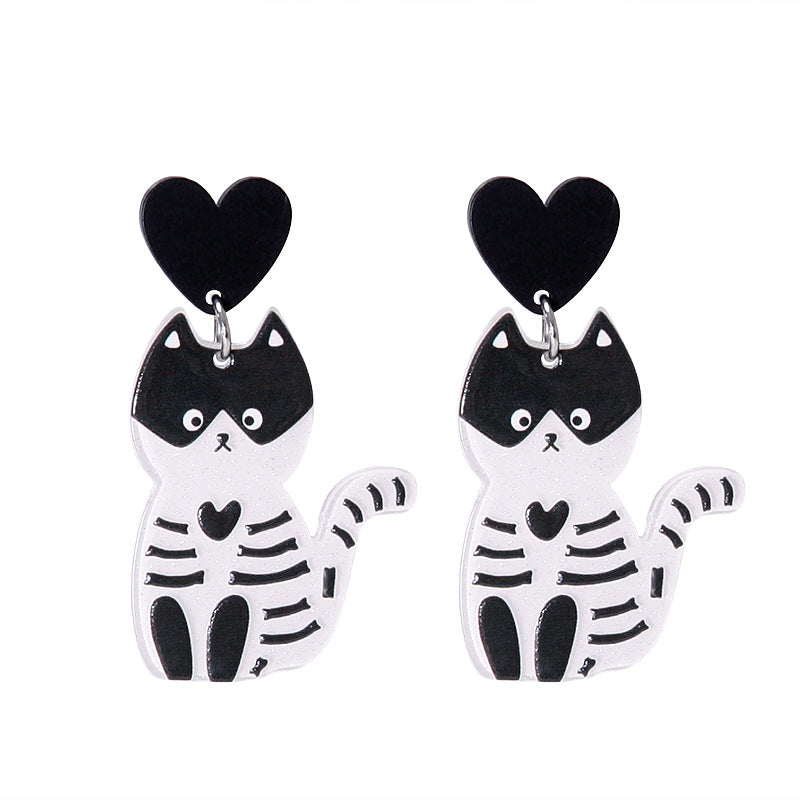 Wholesale  Acrylic Pumpkin Ghost Skull Drop Earrings For Women Party Wear Jewelry Accessory Gift Boutique Resale