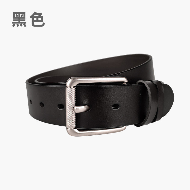 Wholesale real belt pin buckle retro cowhide belt casual pants with