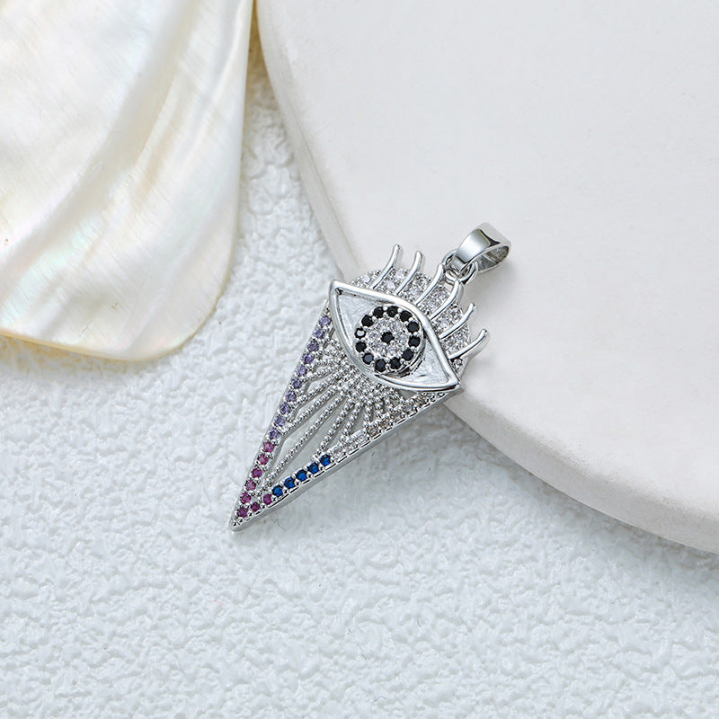 Wholesale Fully Inlaid Zirconia Devil's Eye Necklace DIY Pendant