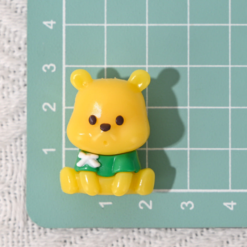 Wholesale 5pcs/pack Rubber Beads Bear Straight Hole Loose Beads Cartoon Beads OLY Exclusive