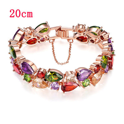 Wholesale Colorful Zircon Colorful Rose Gold Bracelet