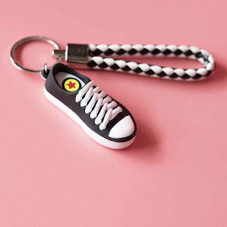 Wholesale Rubber Mini White Shoes Keychain