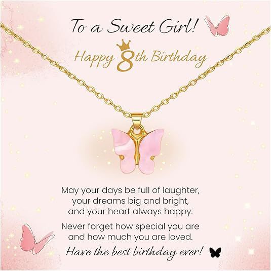 Wholesale Stainless Steel Pink Butterfly Pendant Necklace Fashion Jewelry Gift For Daughter Granddaughter