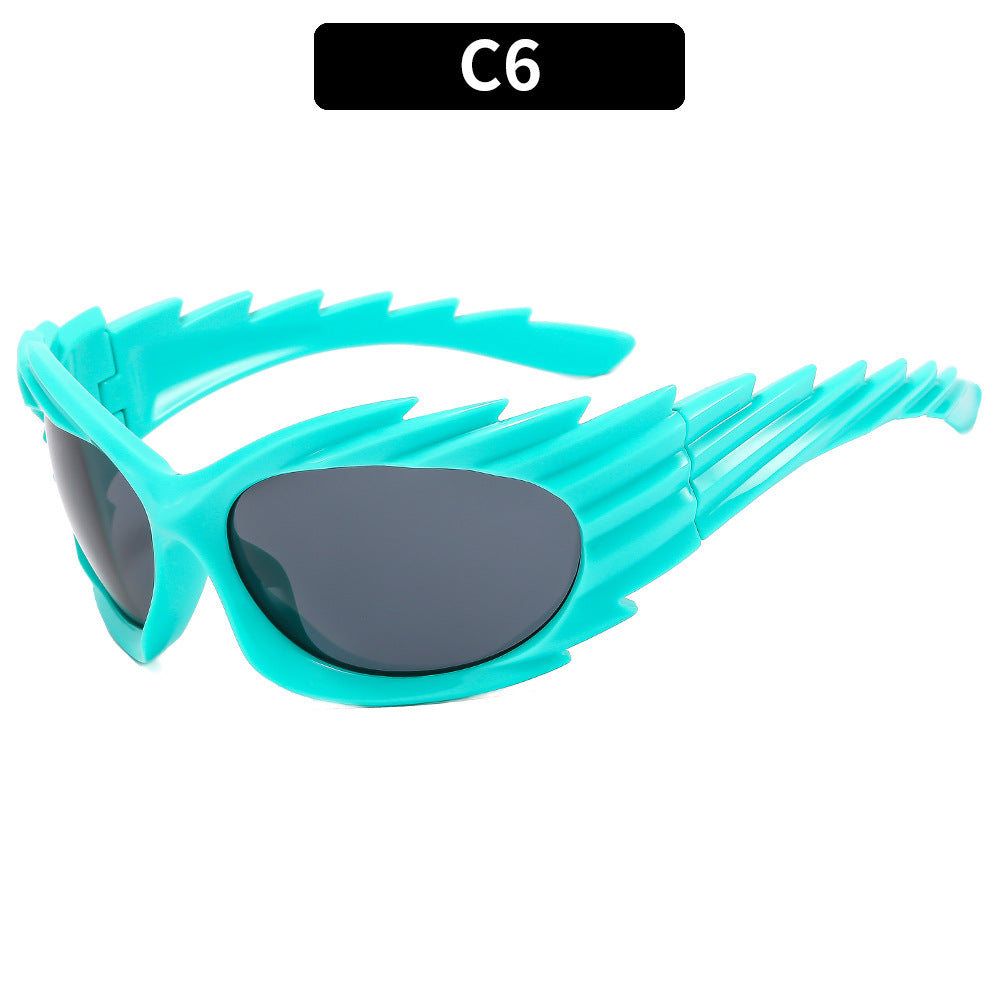 Gafas de sol de PC de erizo invertido y2k al por mayor