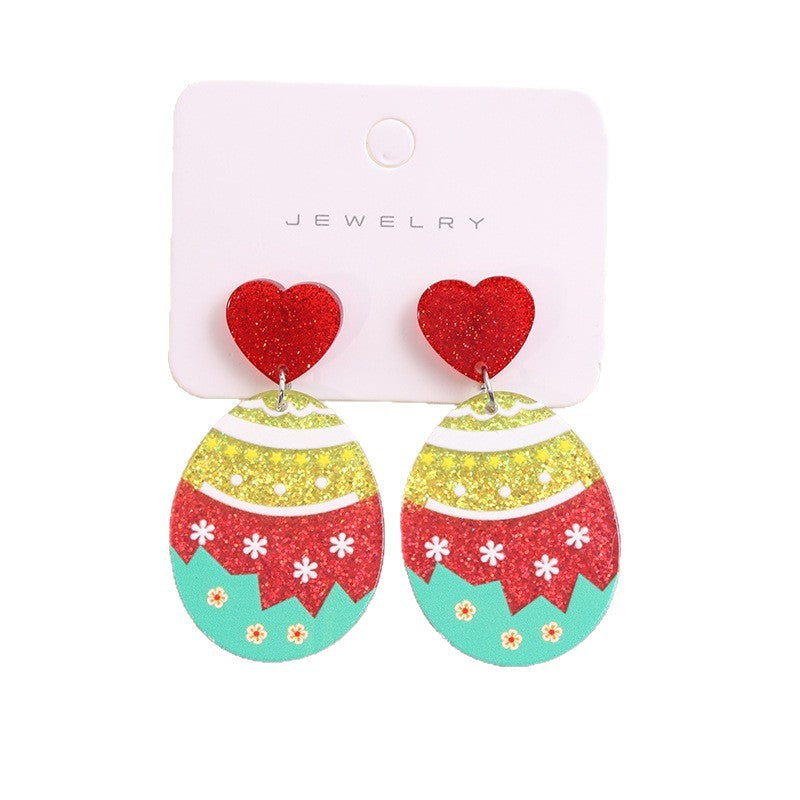Wholesale Easter cartoon Easter egg rabbit acrylic earrings