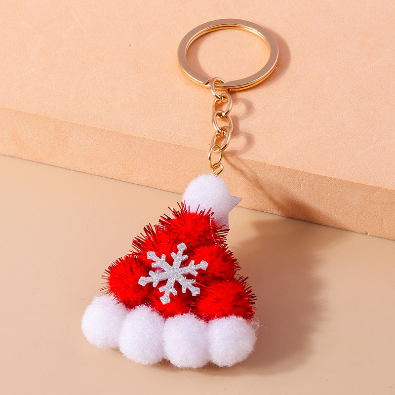 Wholesale Christmas Cute Snowflake Plush Keychain