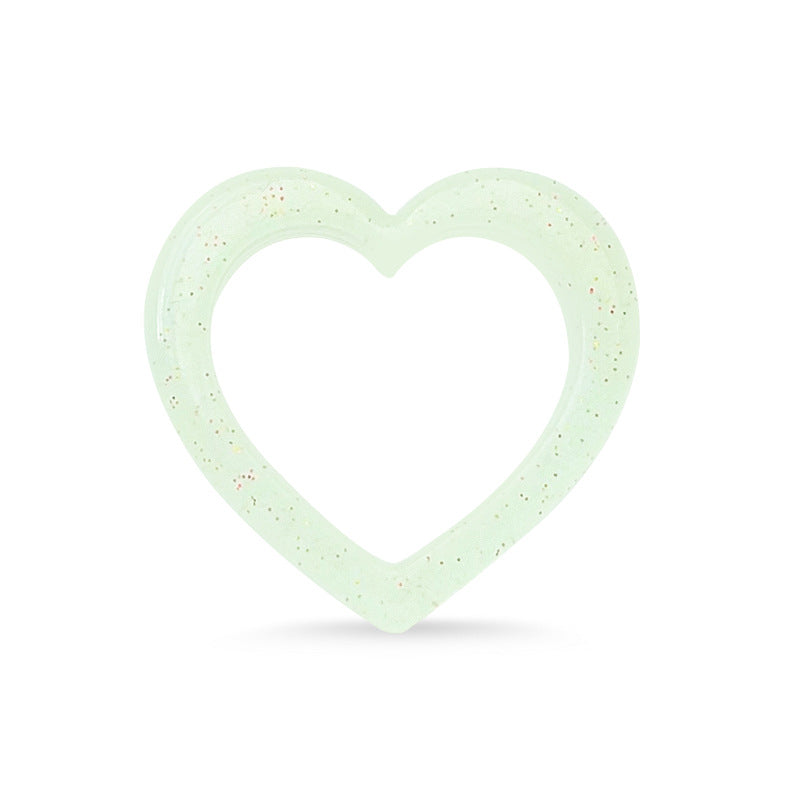 Wholesale 10PCS Sparkling Powder DIY Heart Round Silicone Beads