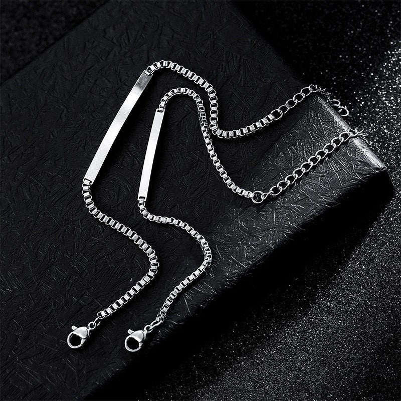 Wholesale Titanium Steel Non-fading Jewelry High-end Niche Engraved Couple Bracelet