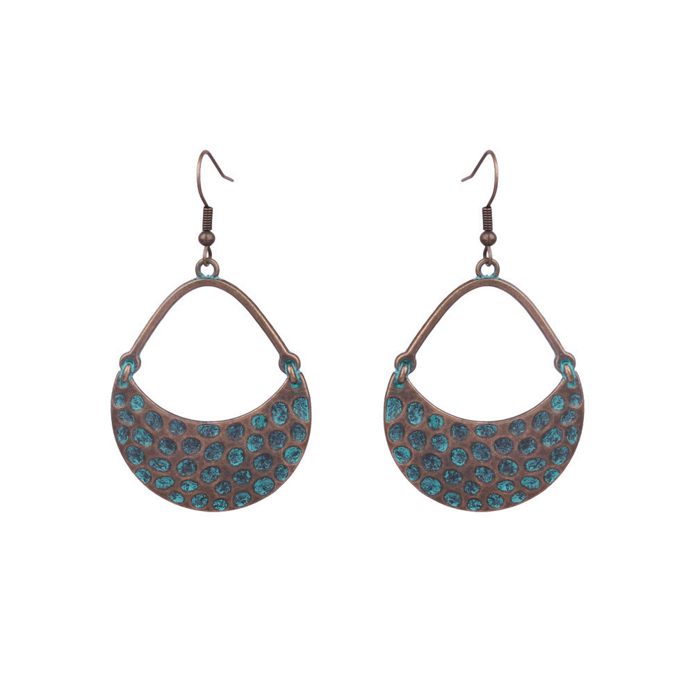 Wholesale Vintage Geometric Turquoise Tassel Earrings