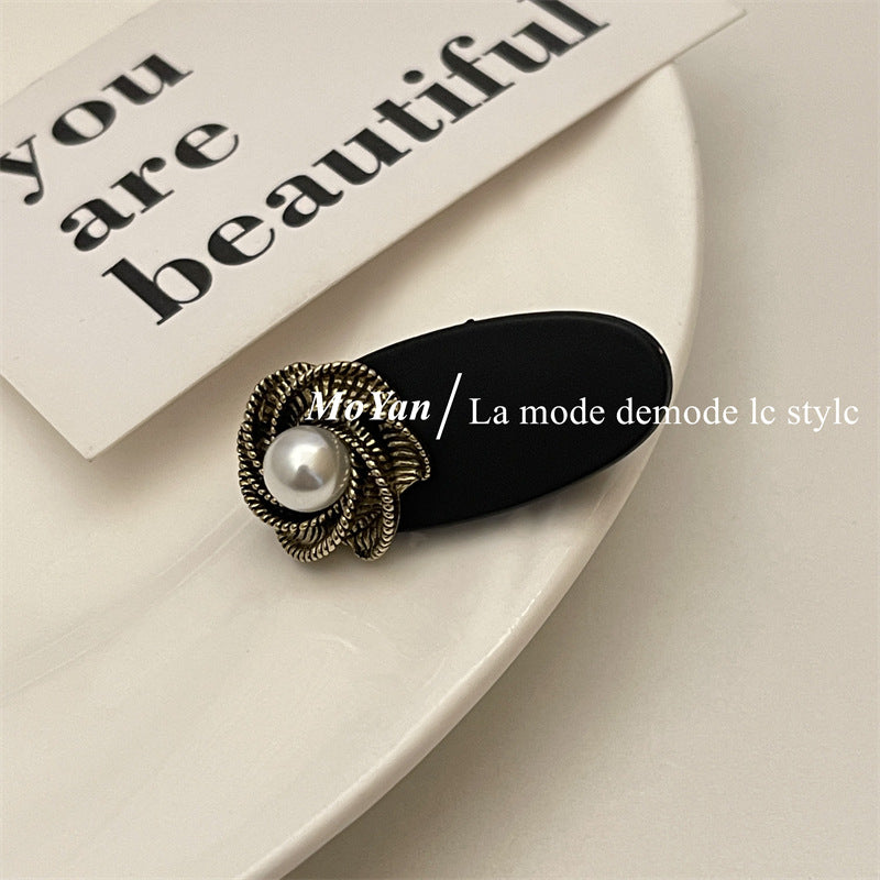 Wholesale Vintage Frosted Pearl Rhinestone Hairpin Head