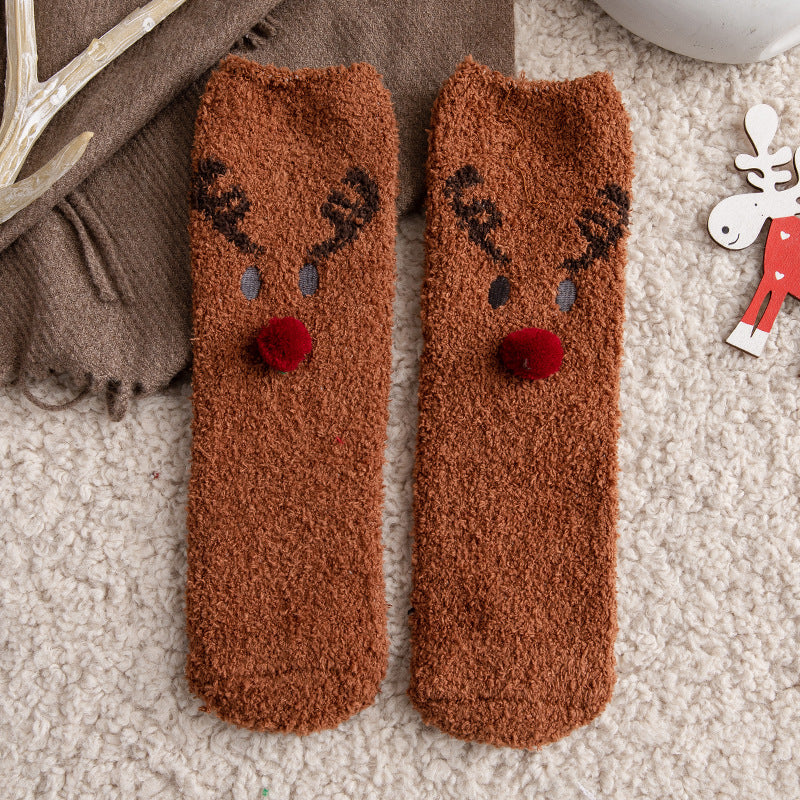 Wholesale Christmas Socks with Plush and Thick Sleep Socks
