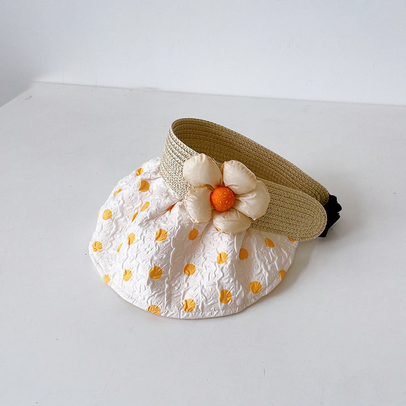 Wholesale Cotton Summer Kids Quick-dry Flower Empty Top Hat