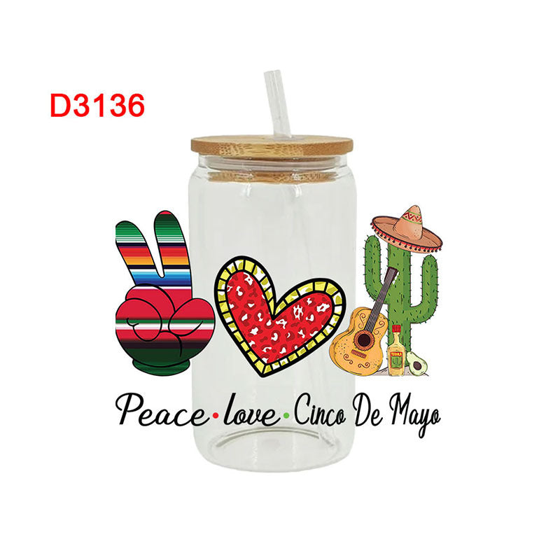 Wholesale Western style Little Cow   16oz Cup UV DTF Wraps